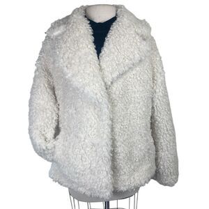 NEW Michael Kors L Faux Sherpa coat “ Fall 2024” medium length ivory
